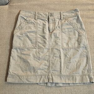 Ann Taylor Loft Gray Cargo Casual Cotton Lagen Slouchy Skirt Size 4